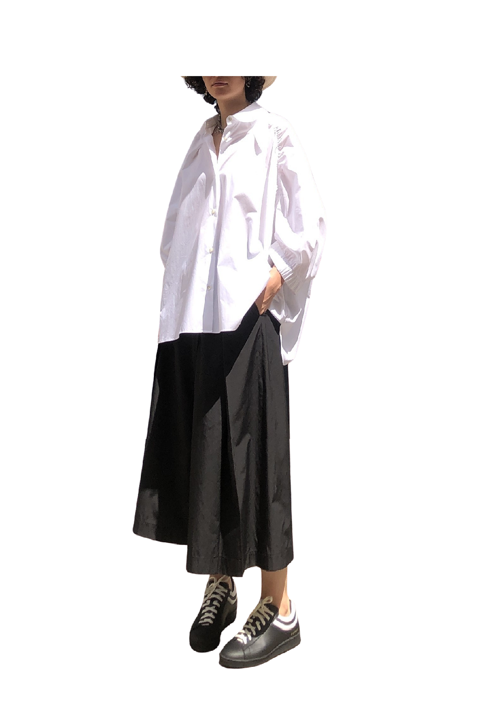 GAZE DE LIN SHIRRING DETAIL TENT FIT SHIRT - BEYMEN