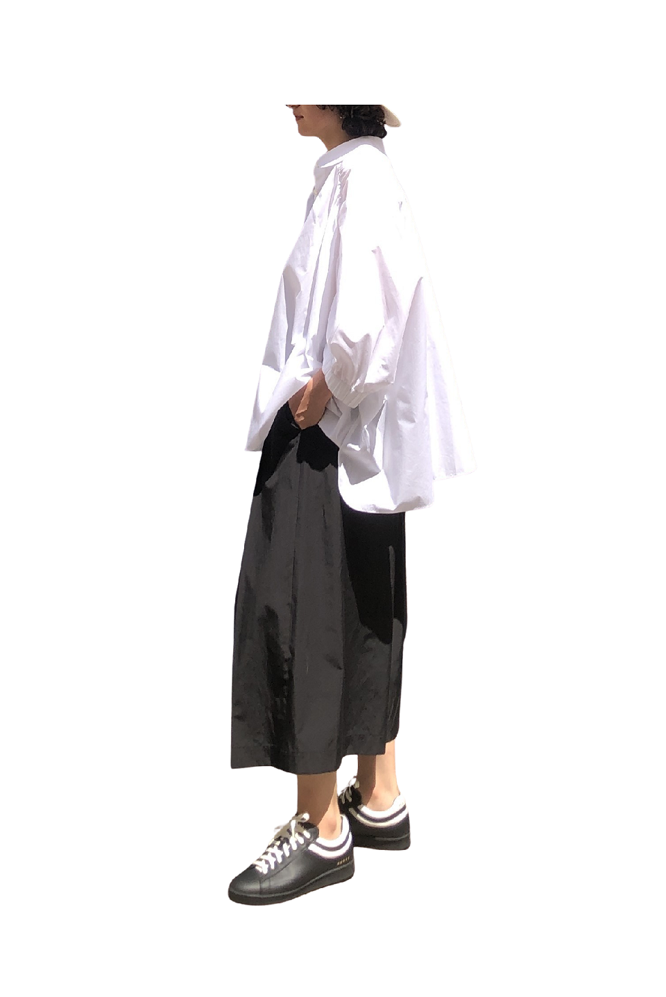 GAZE DE LIN SHIRRING DETAIL TENT FIT SHIRT - BEYMEN