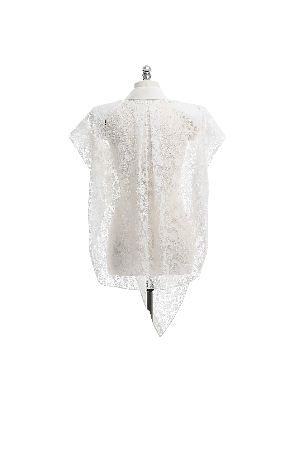 GAZE DE LIN A DRAPED SLEEVELESS LACE BLOUS - BEYMEN