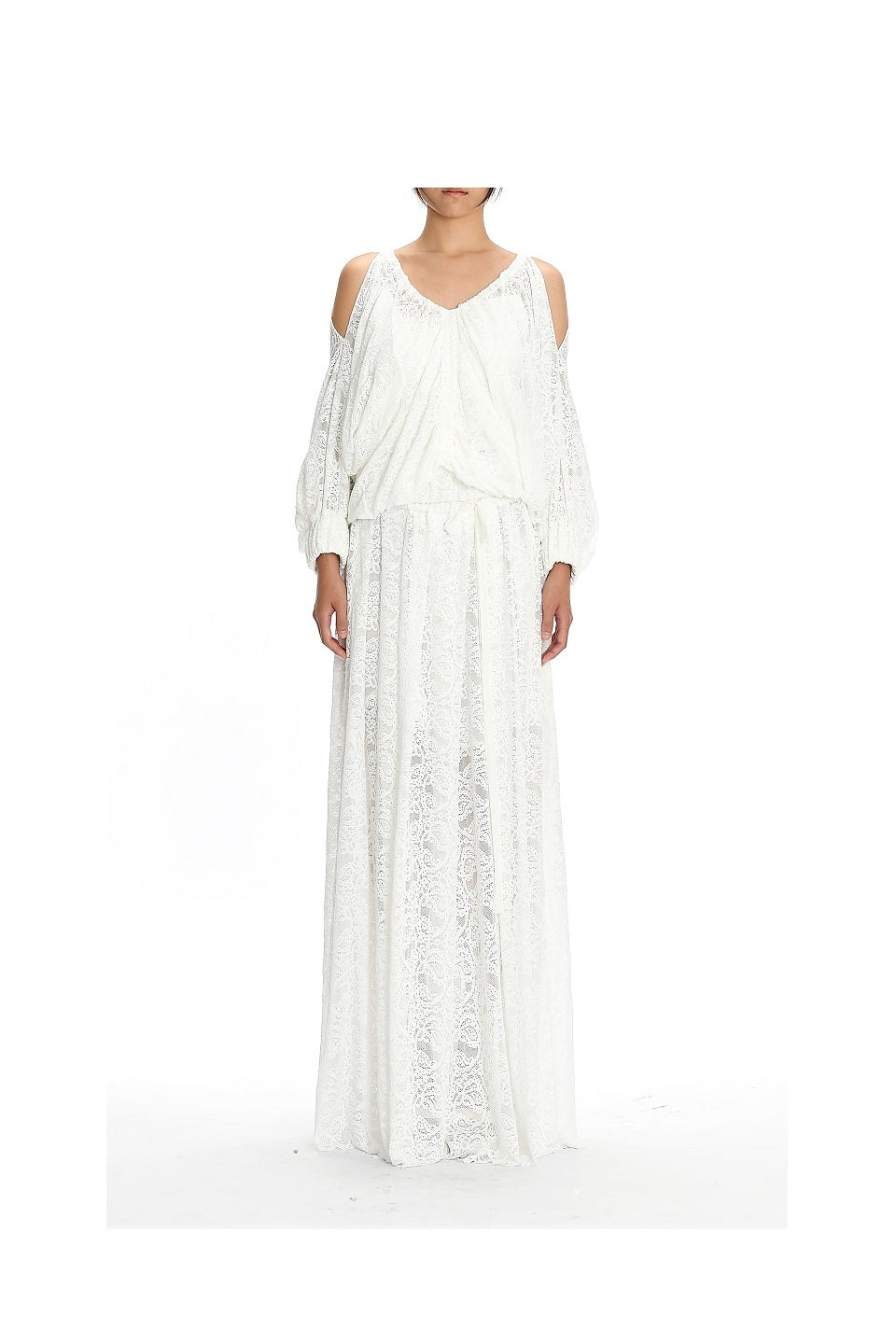 GAZE DE LIN SHIRRING PUFF SLEEVES LACE - BEYMEN