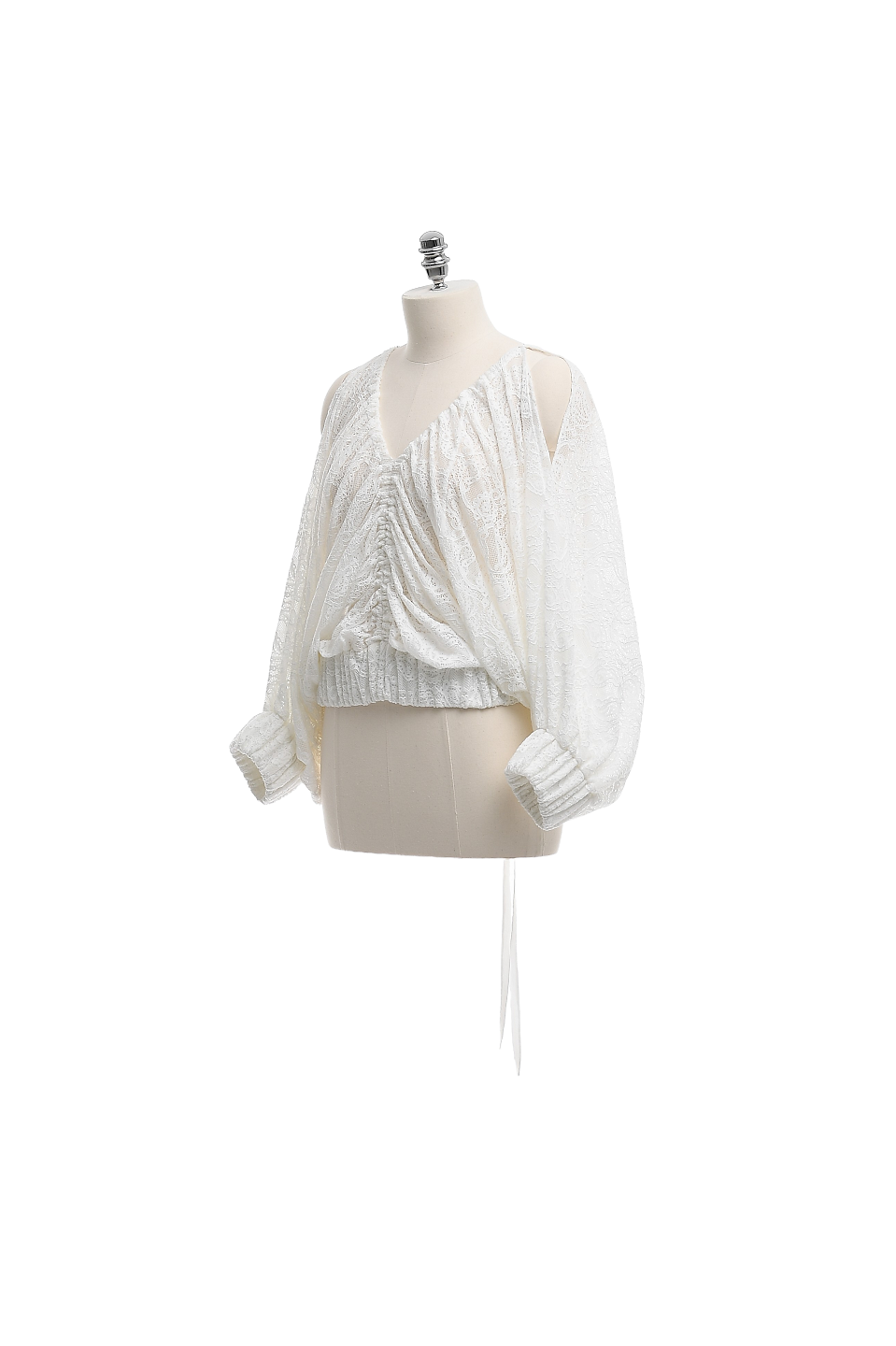 GAZE DE LIN SHIRRING PUFF SLEEVES LACE - BEYMEN