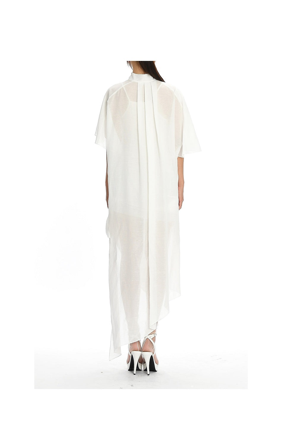 GAZE DE LIN DRAPE DETAIL COOLING DRESS - BEYMEN