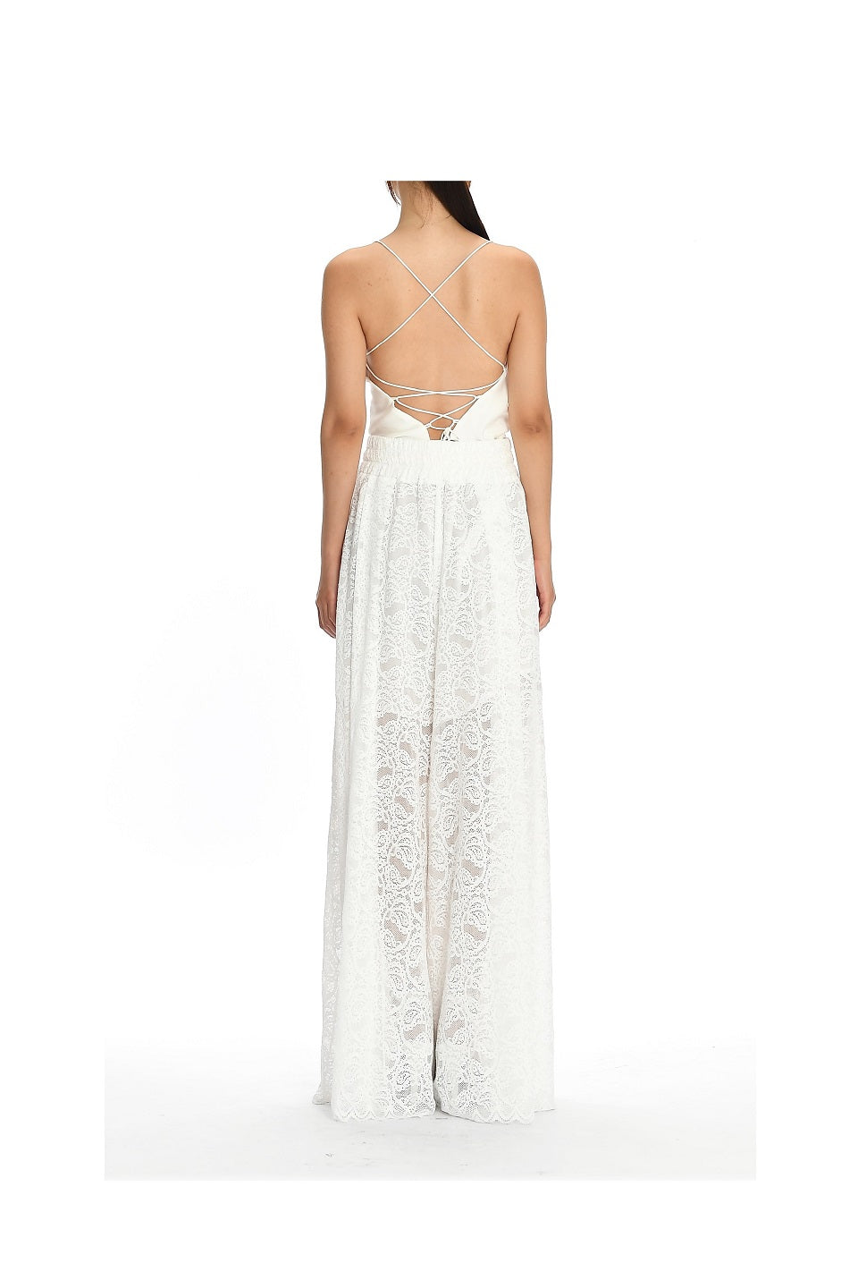 GAZE DE LIN WIDE FITLONG LENGTH LACE PANT - BEYMEN