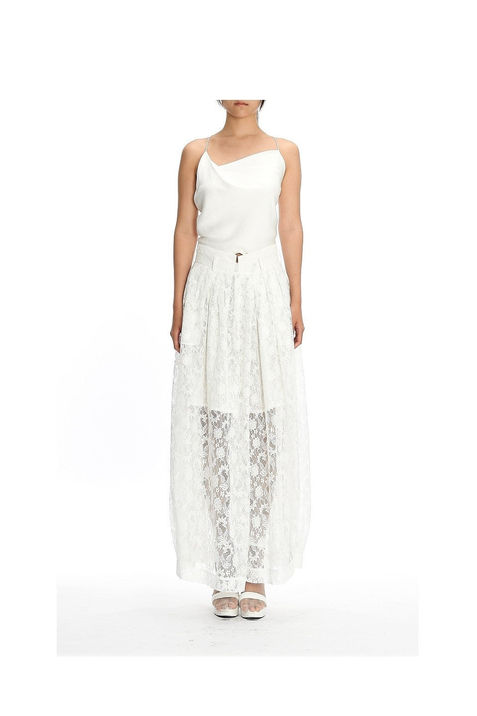 GAZE DE LIN WAIST BAND COLORING LACE VOLUME - BEYMEN