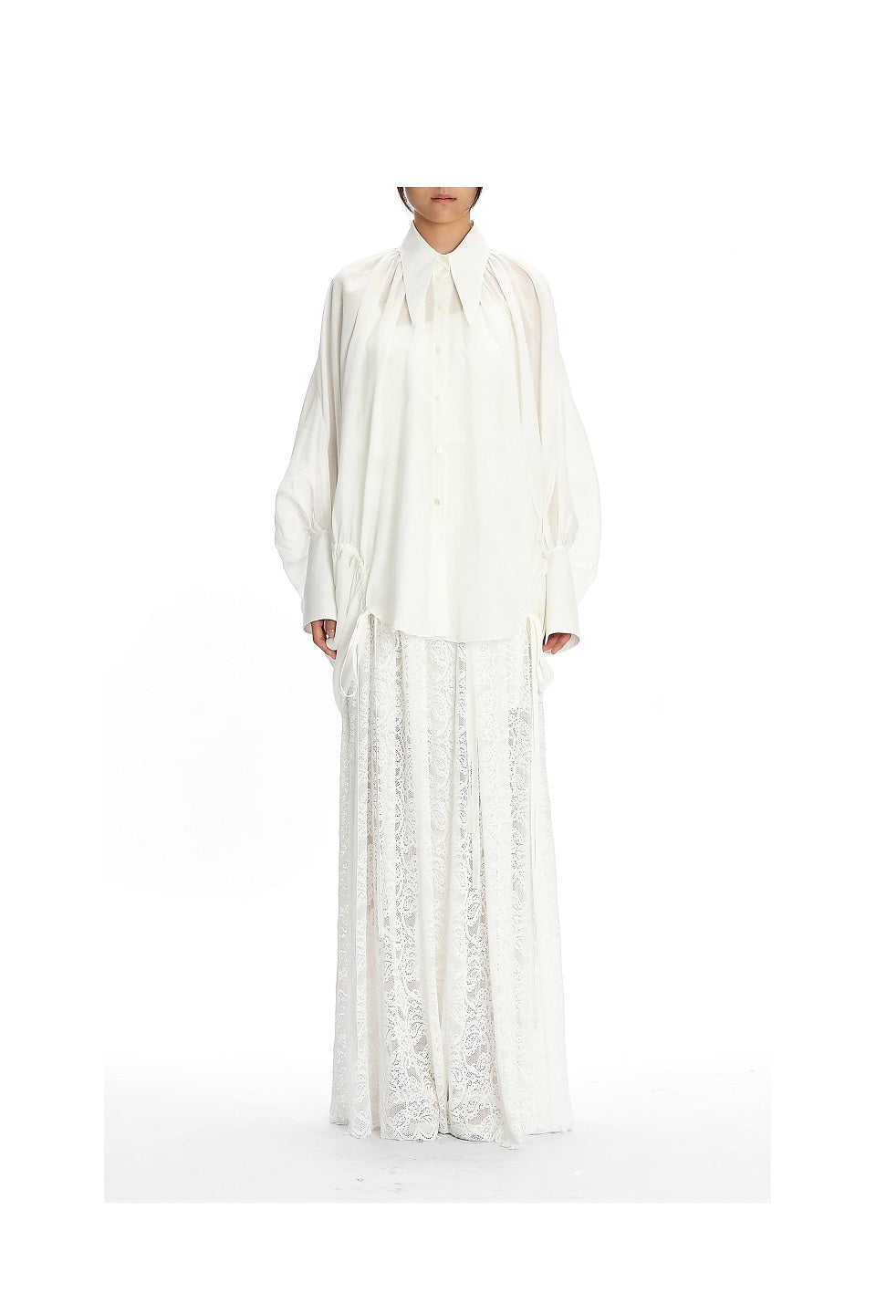 GAZE DE LIN SHIRRINGDETAIL COOLING SHIRT - BEYMEN