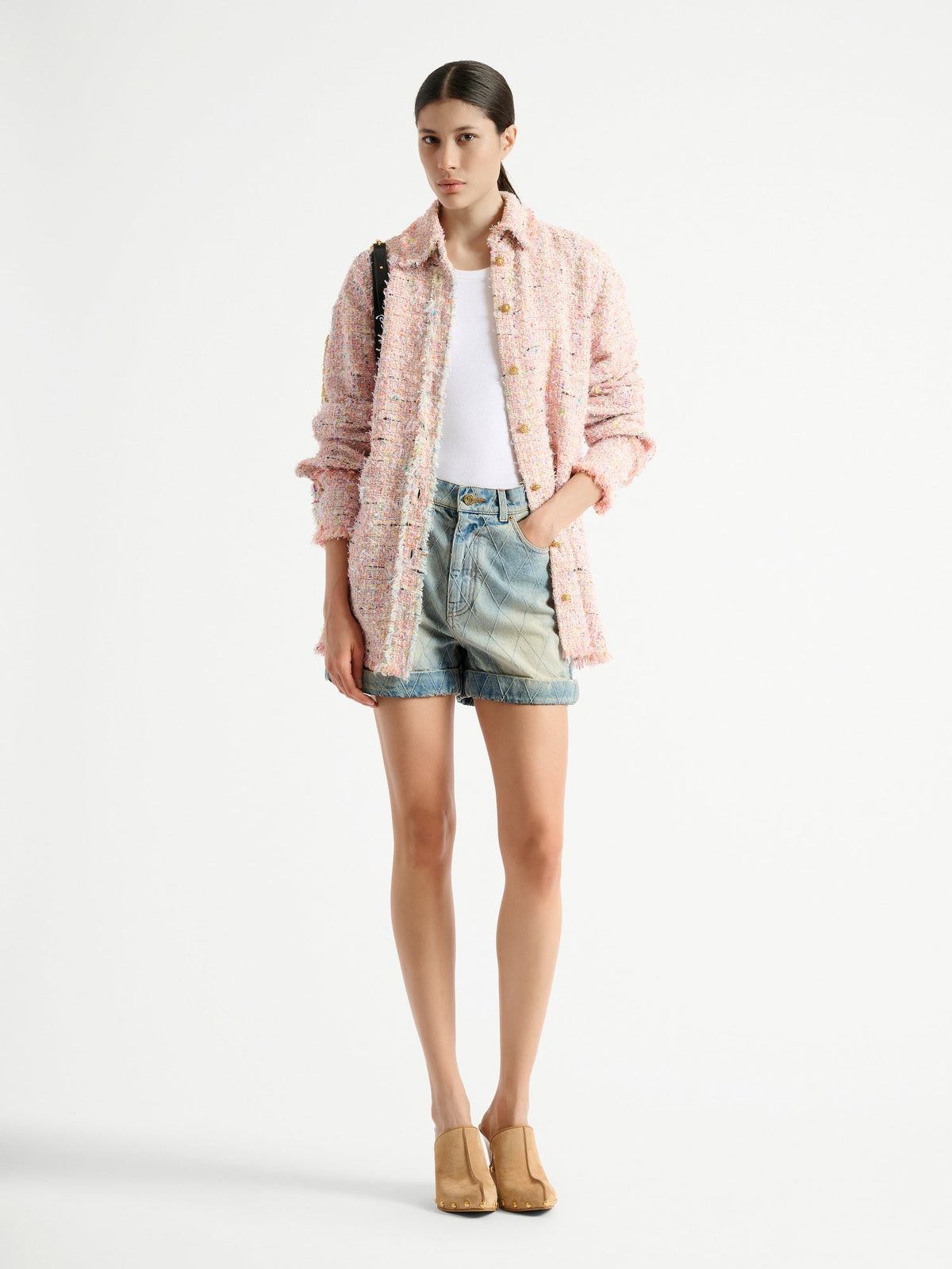 BALMAIN LS MULTICO LIGHT TWEED OVERSHI - BEYMEN