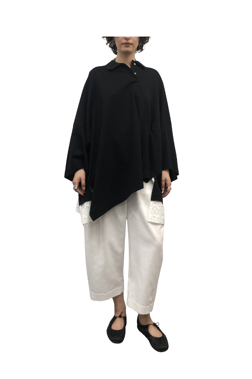 GAZE DE LIN LACELAYERED ASYMMETRIC POLO - BEYMEN