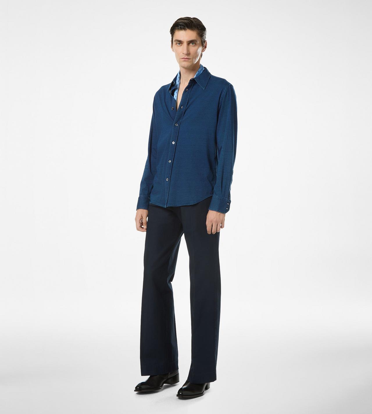 TOM FORD COTTON INDIGO SHIRT - BEYMEN
