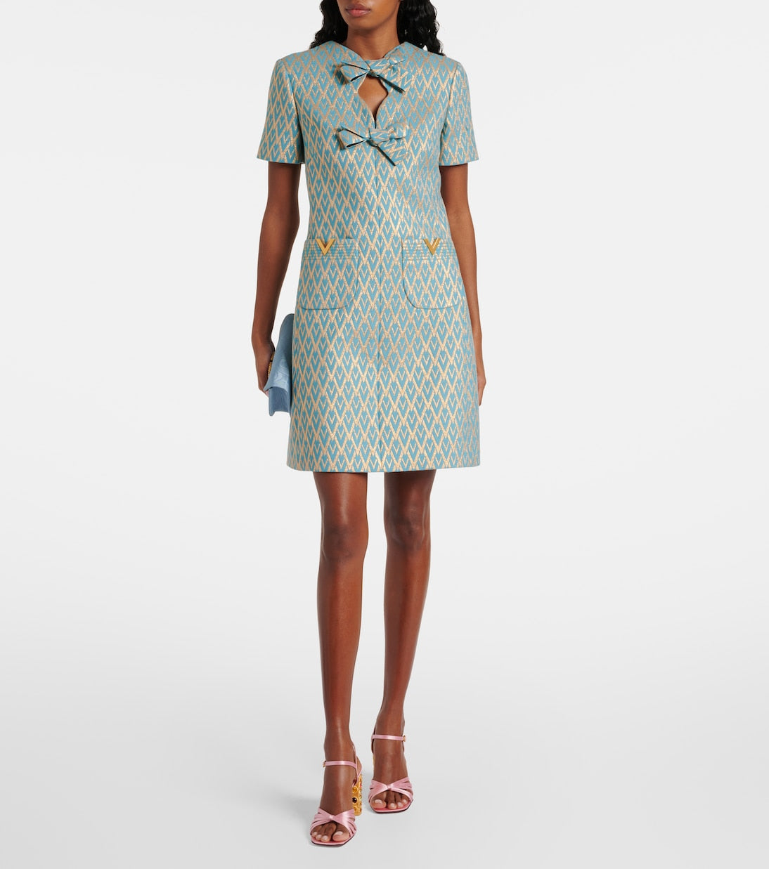 VALENTINO 26S BOW DETAIL SLEEVELESS DRESS 114 main image 1