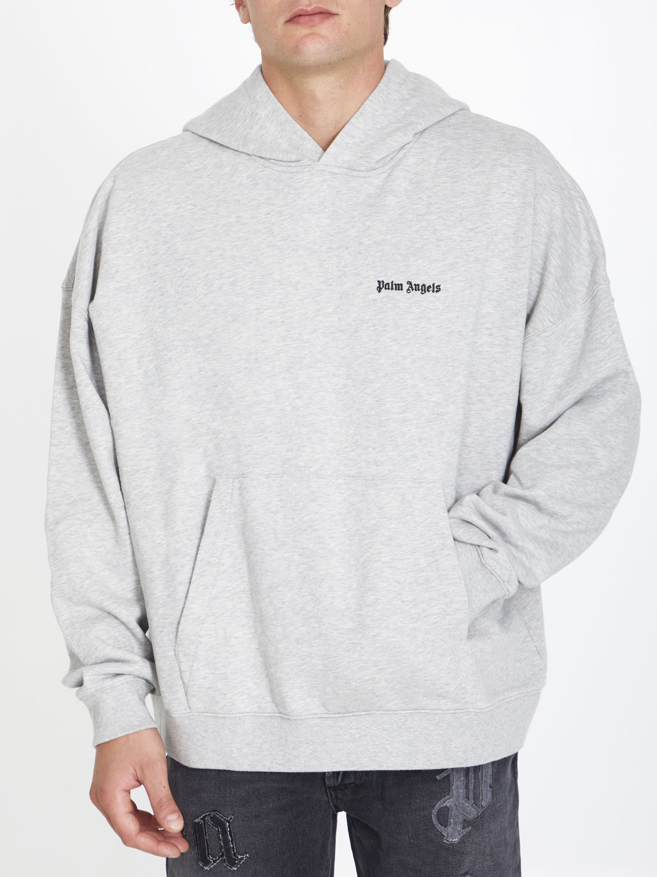 PALM ANGELS EMBROIDERED LOGO HOODIE - BEYMEN