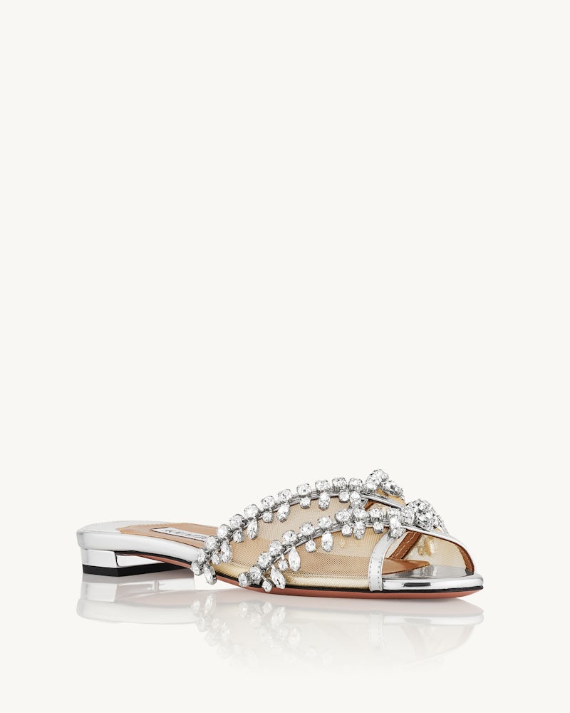 AQUAZZURA TEMPTATION CRYSTAL SLIDE - BEYMEN