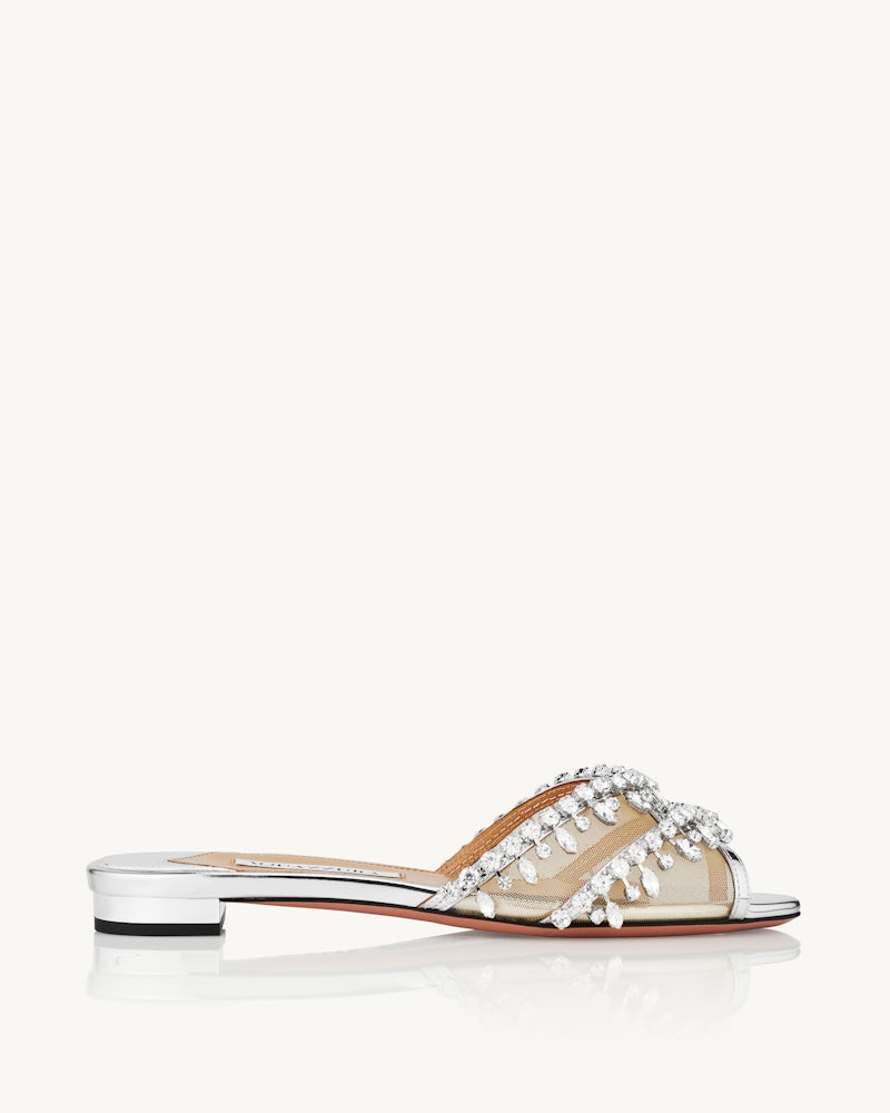 AQUAZZURA TEMPTATION CRYSTAL SLIDE - BEYMEN