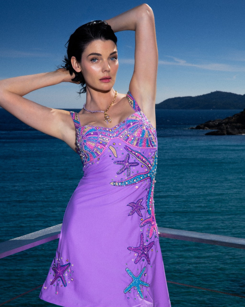 OCEANUS CRESCENT SHELL MINI DRESS - BEYMEN