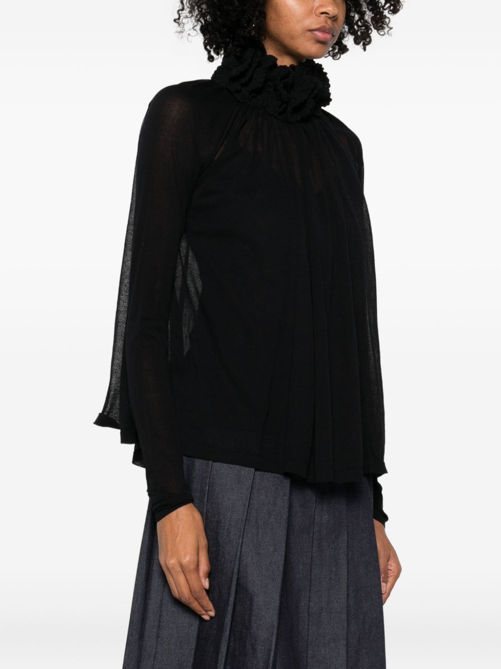 ZIMMERMAN HYPNOTIC CROCHET TRIM TOP