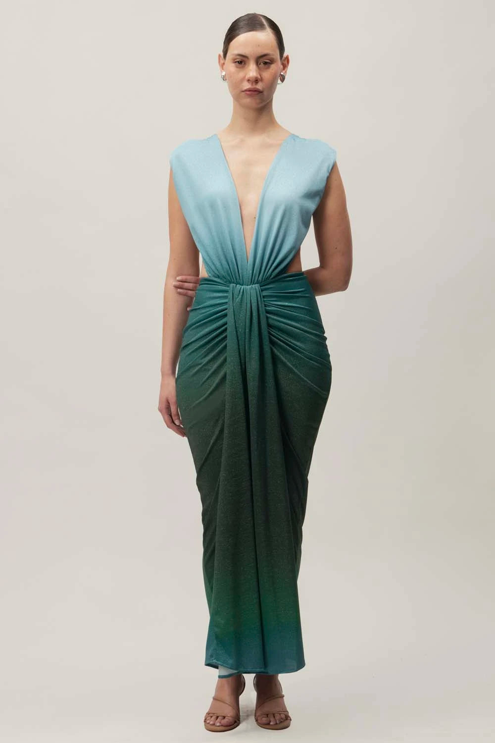slim fit dress slacks Bari Maxi Dress Green Lagoon  Maxi Dresses
