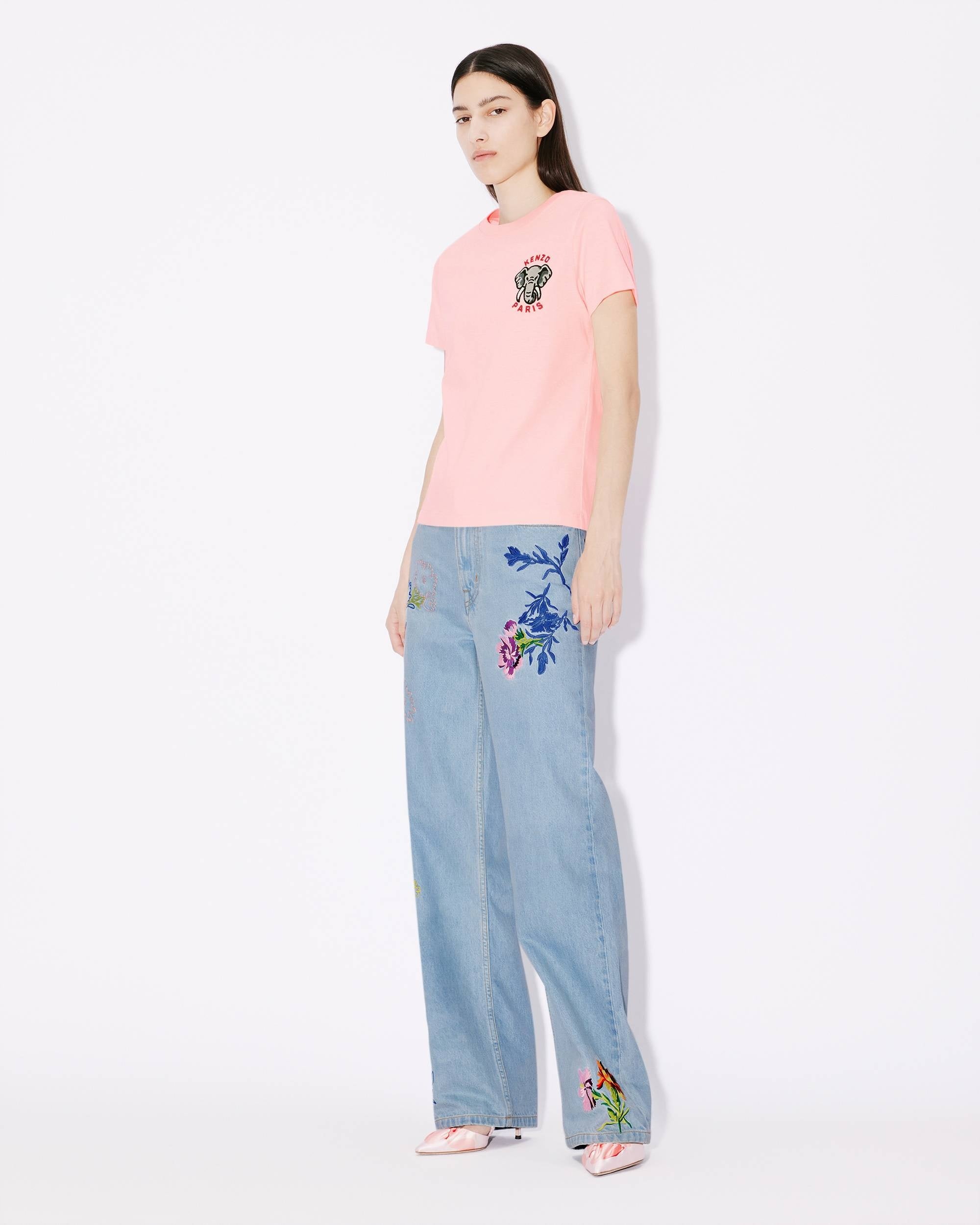 KENZO DRAWN FLOWERS AYAME WIDE JEANS - BEYMEN