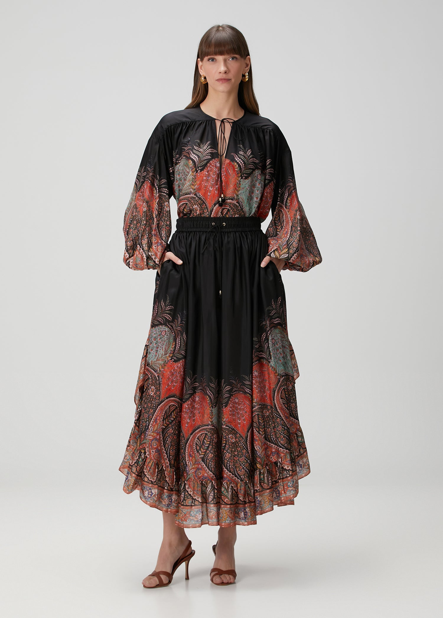 ZIMMERMAN RHIANNON RUFFLE MAXI SKIRT - BEYMEN