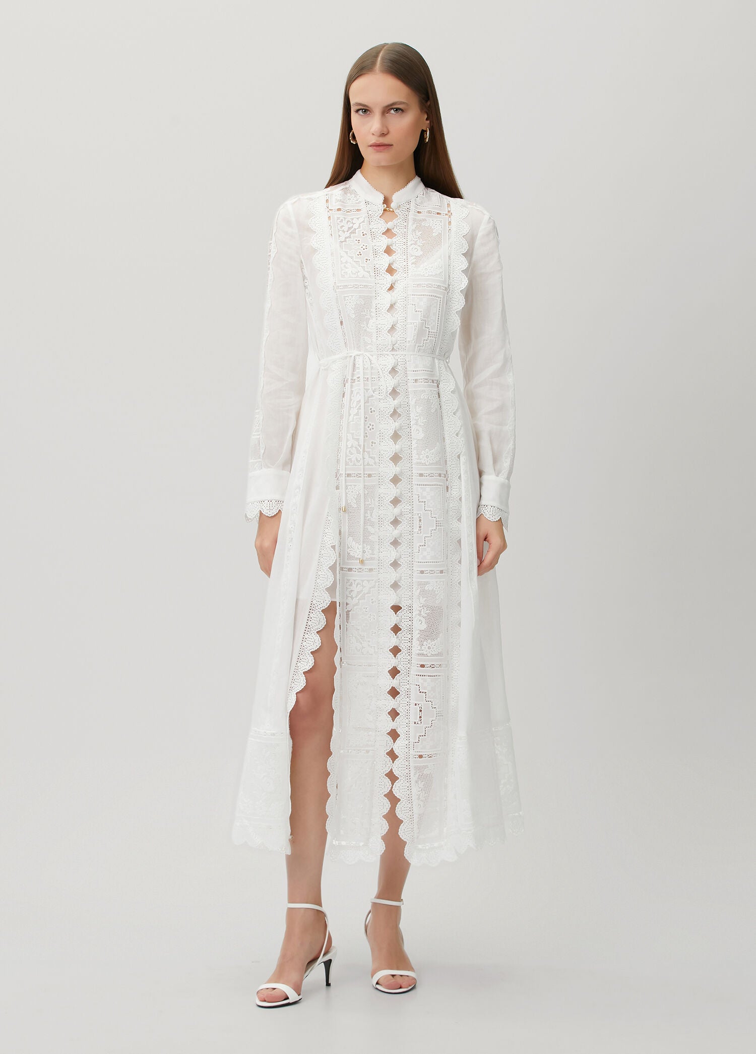 ZIMMERMAN ASTER EMBROIDERED MIDI DRESS - BEYMEN