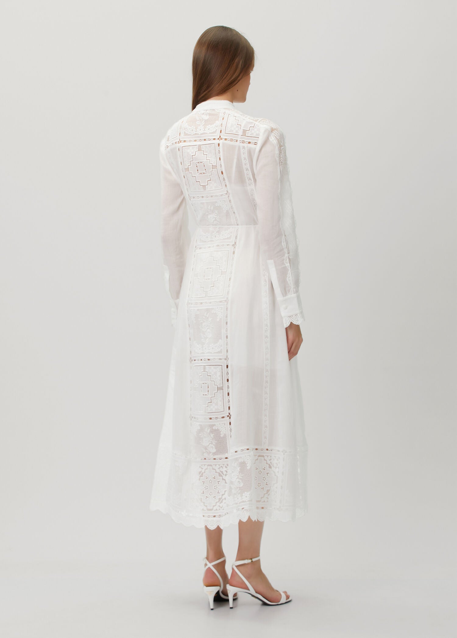 ZIMMERMAN ASTER EMBROIDERED MIDI DRESS - BEYMEN