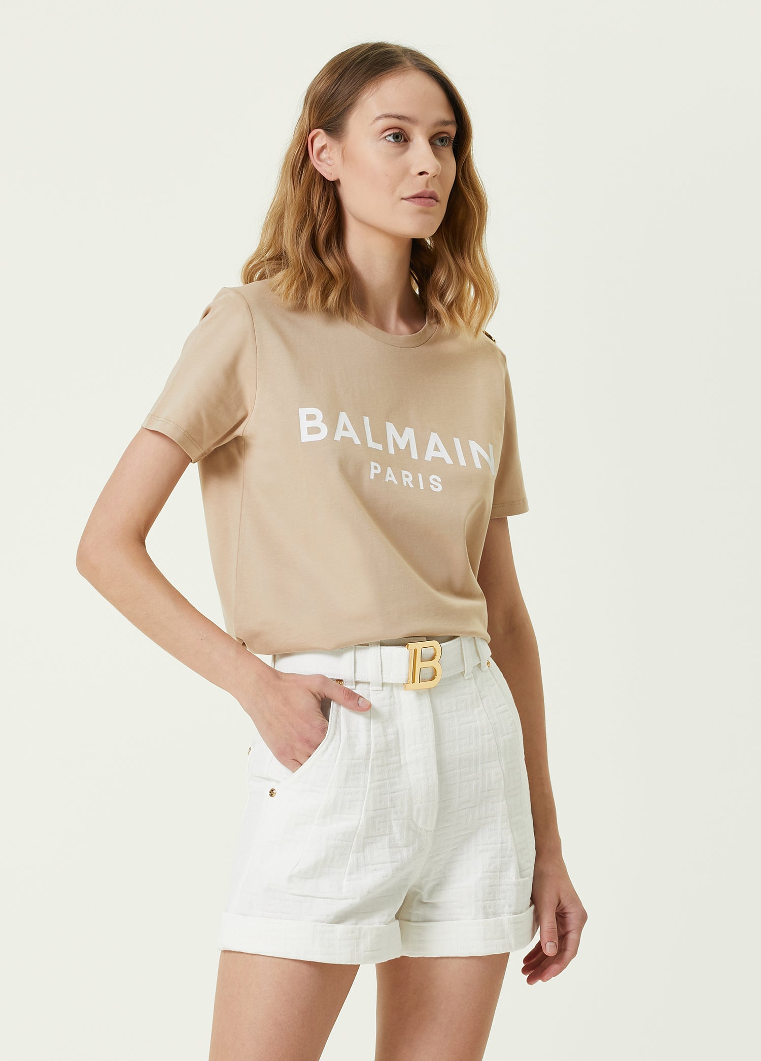 BALMAIN SS 3 BTN PRINTED T-SHIRT - BEYMEN