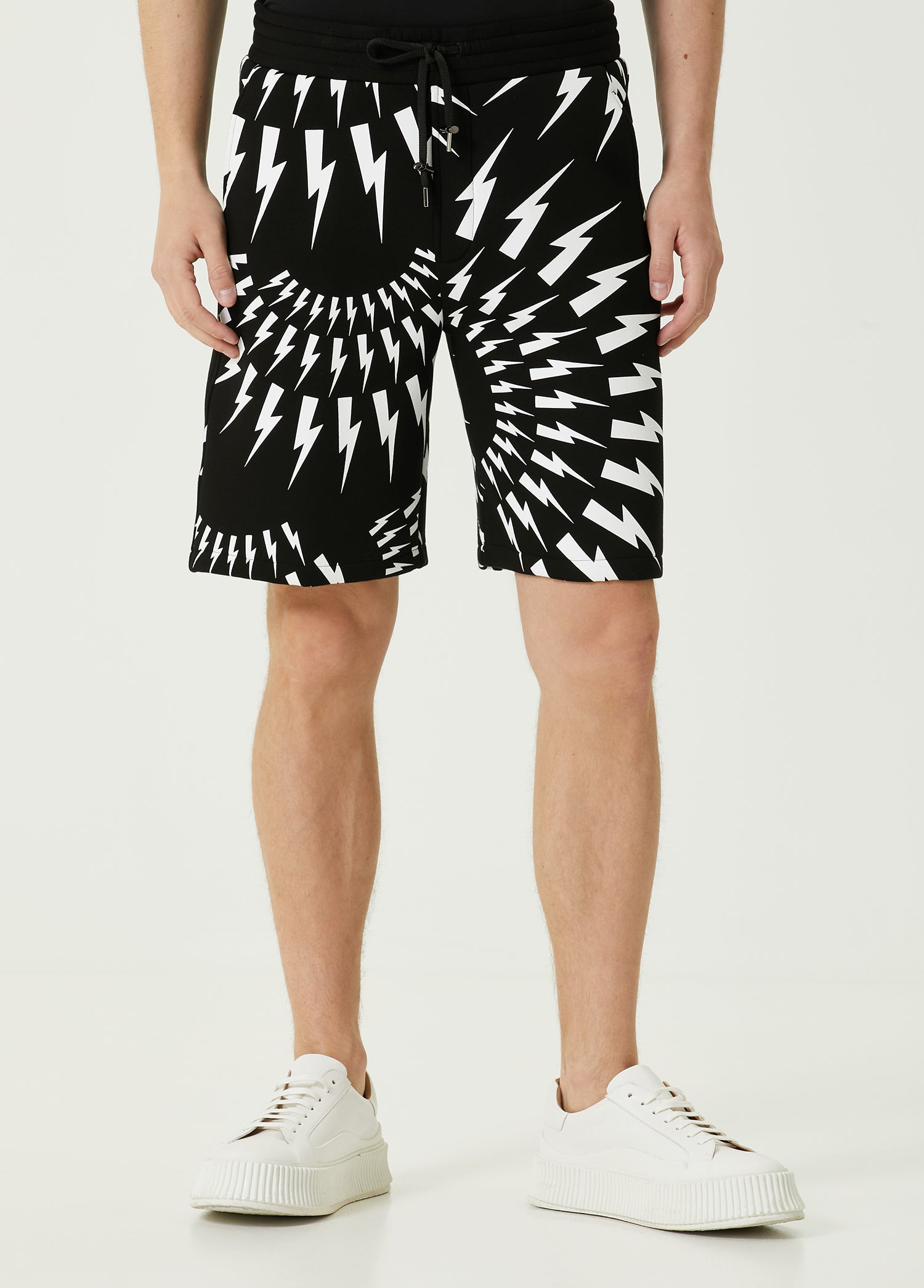 NEIL BARRETT CRAZY BOLTS/ LOOSE SWEATSHOORT - BEYMEN