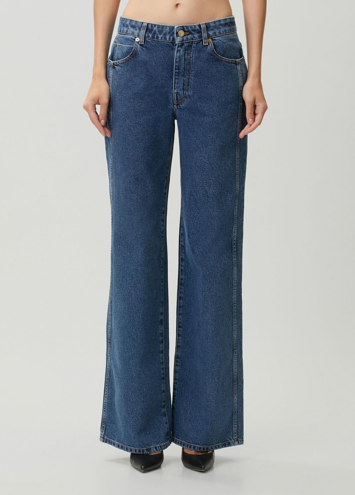 BALMAIN STRAIGHT DARK BLUE DENIM PANTS - BEYMEN