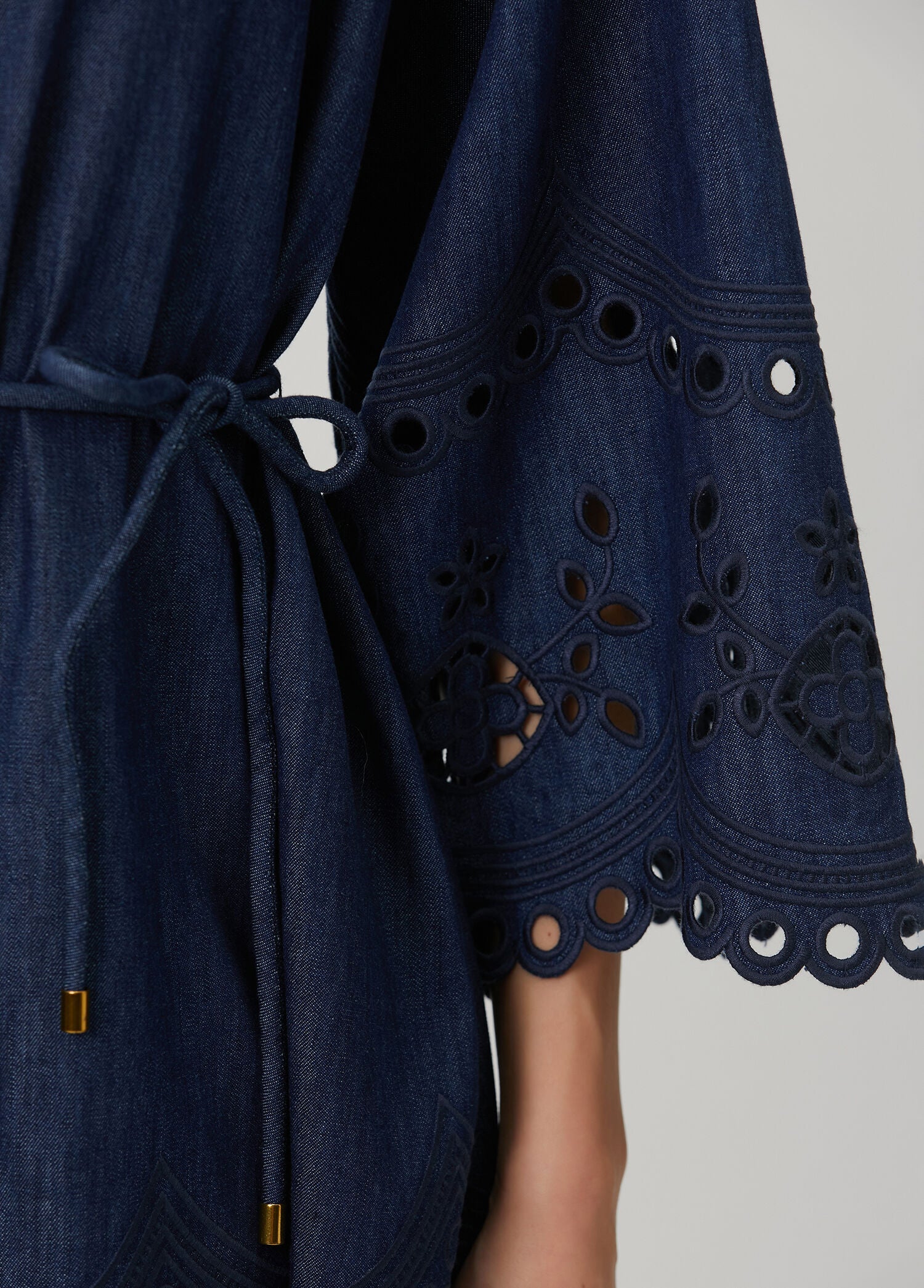 ZIMMERMAN MAHON BRODERIE DENIM MINI - BEYMEN