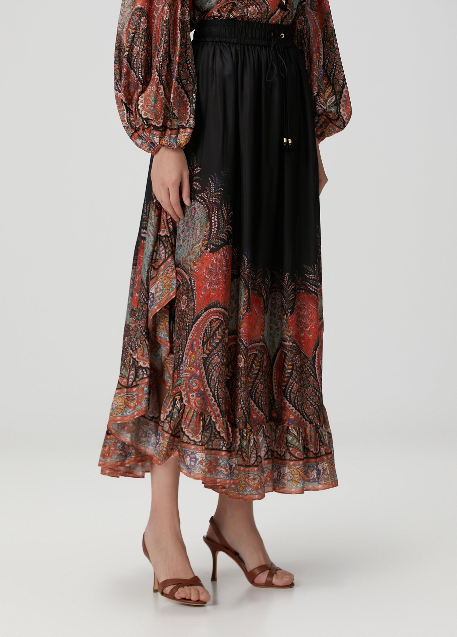 ZIMMERMAN RHIANNON RUFFLE MAXI SKIRT - BEYMEN