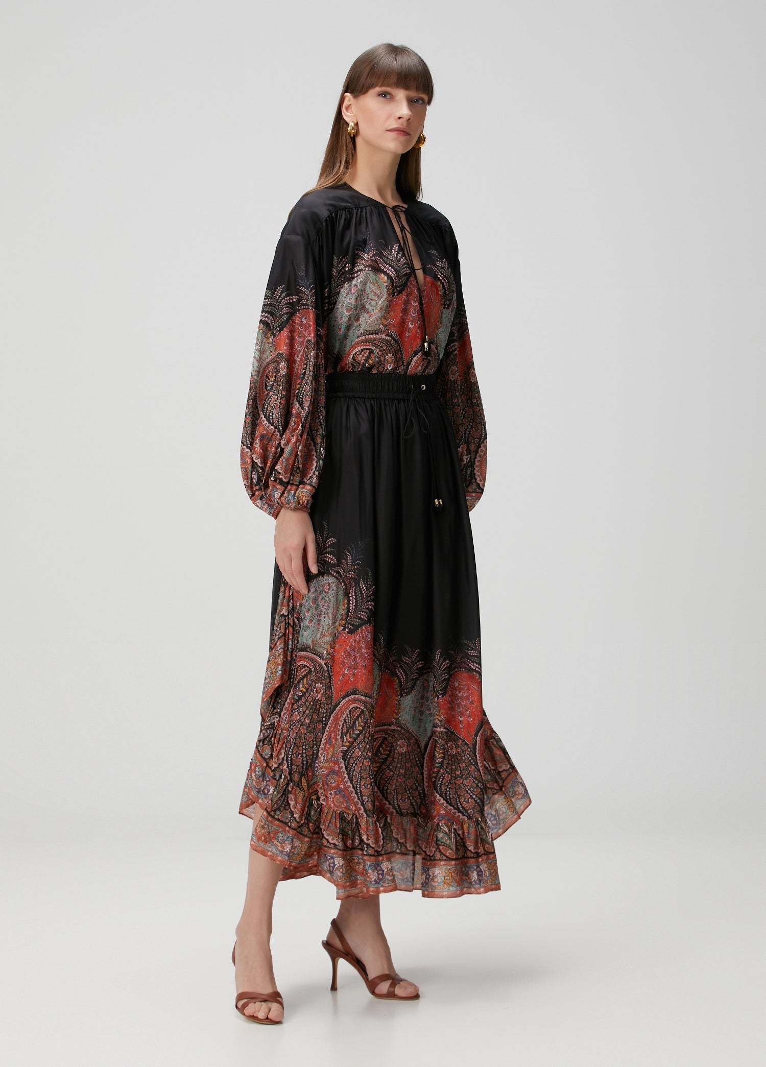 ZIMMERMAN RHIANNON RUFFLE BILLOW BLOUSE - BEYMEN
