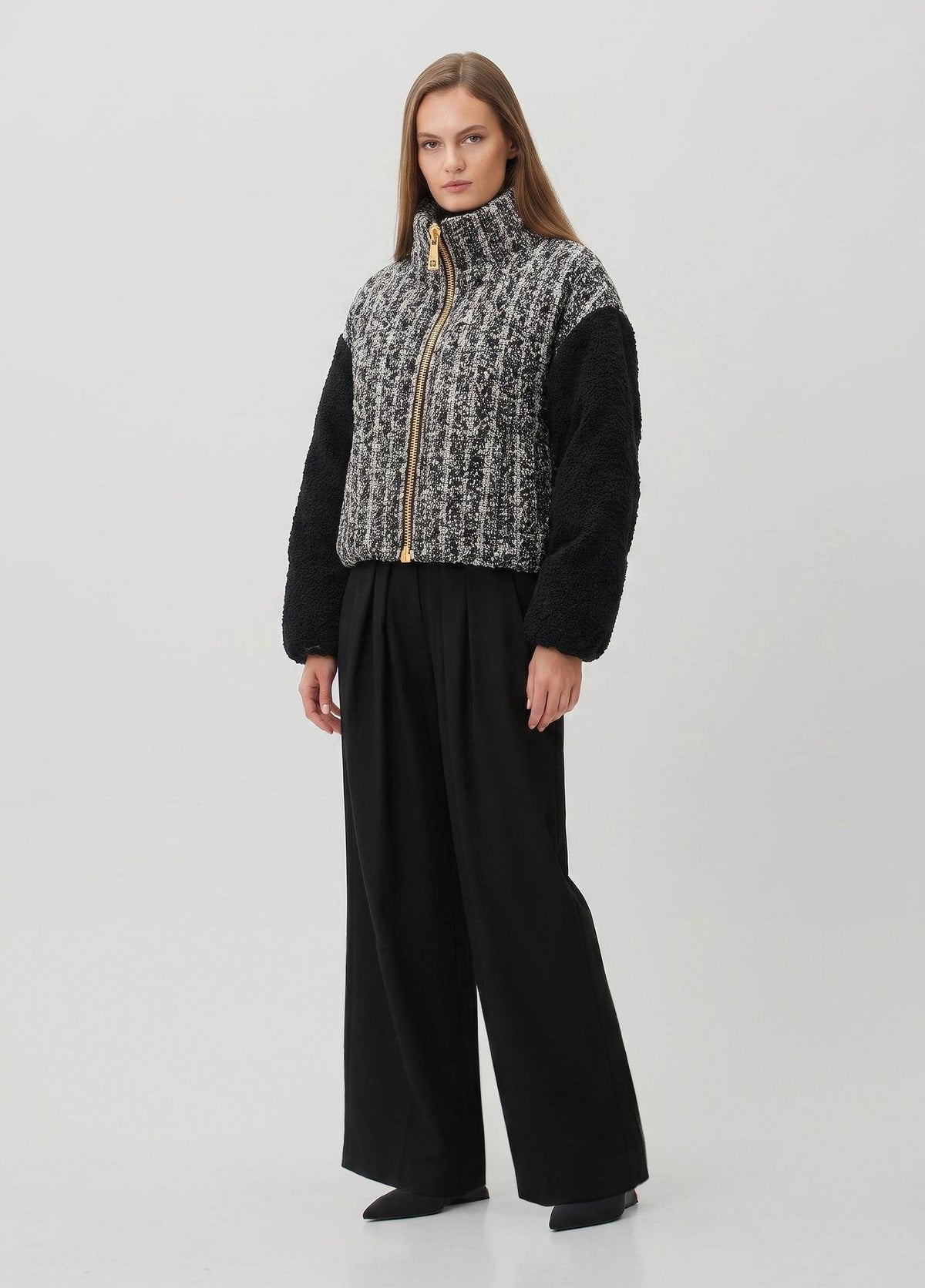 BALMAIN 2 PKTS MIX TWEED CROPPED PUFFE - BEYMEN