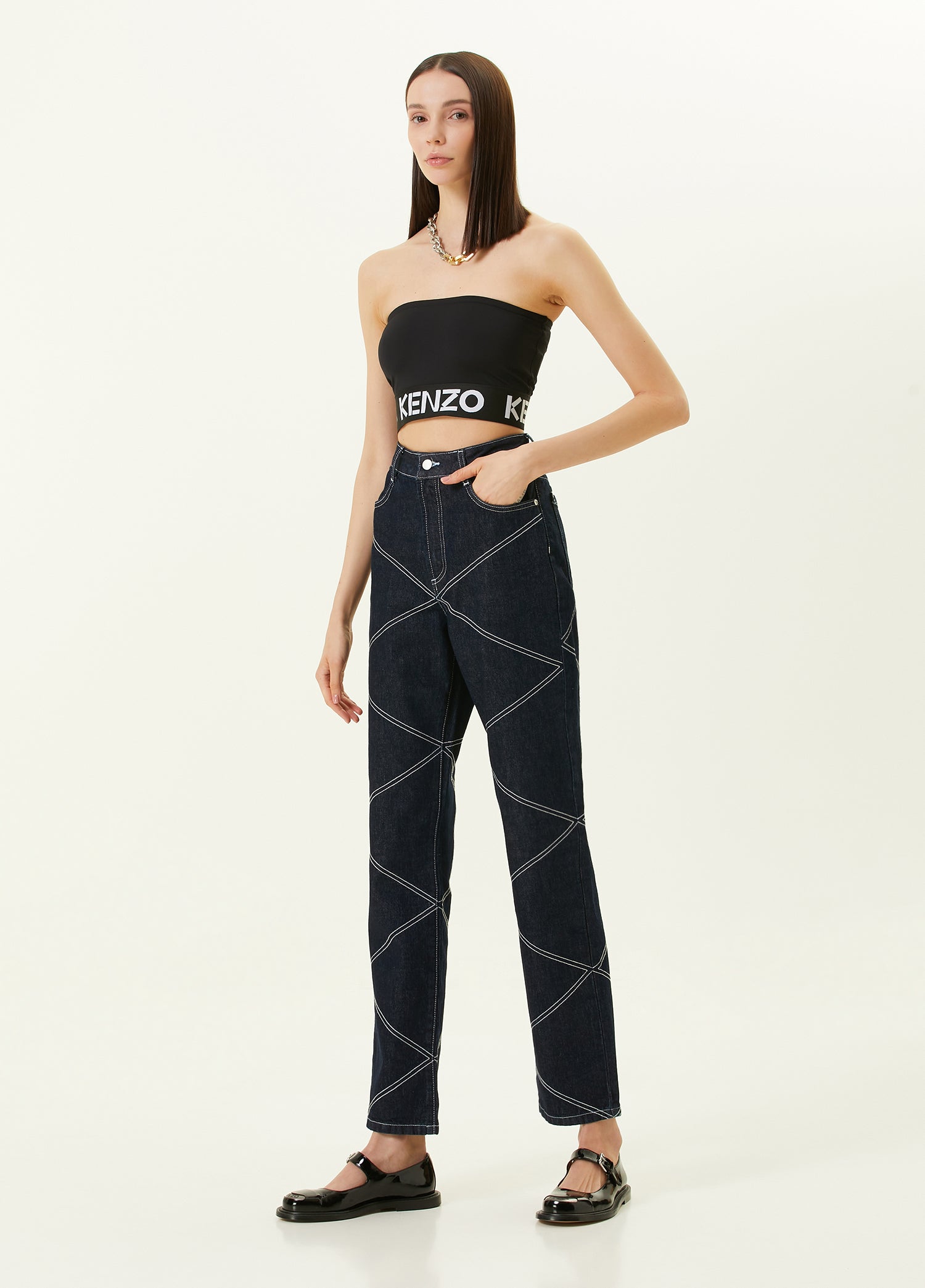 KENZO TUBE TOP WHITE LOGO - BEYMEN