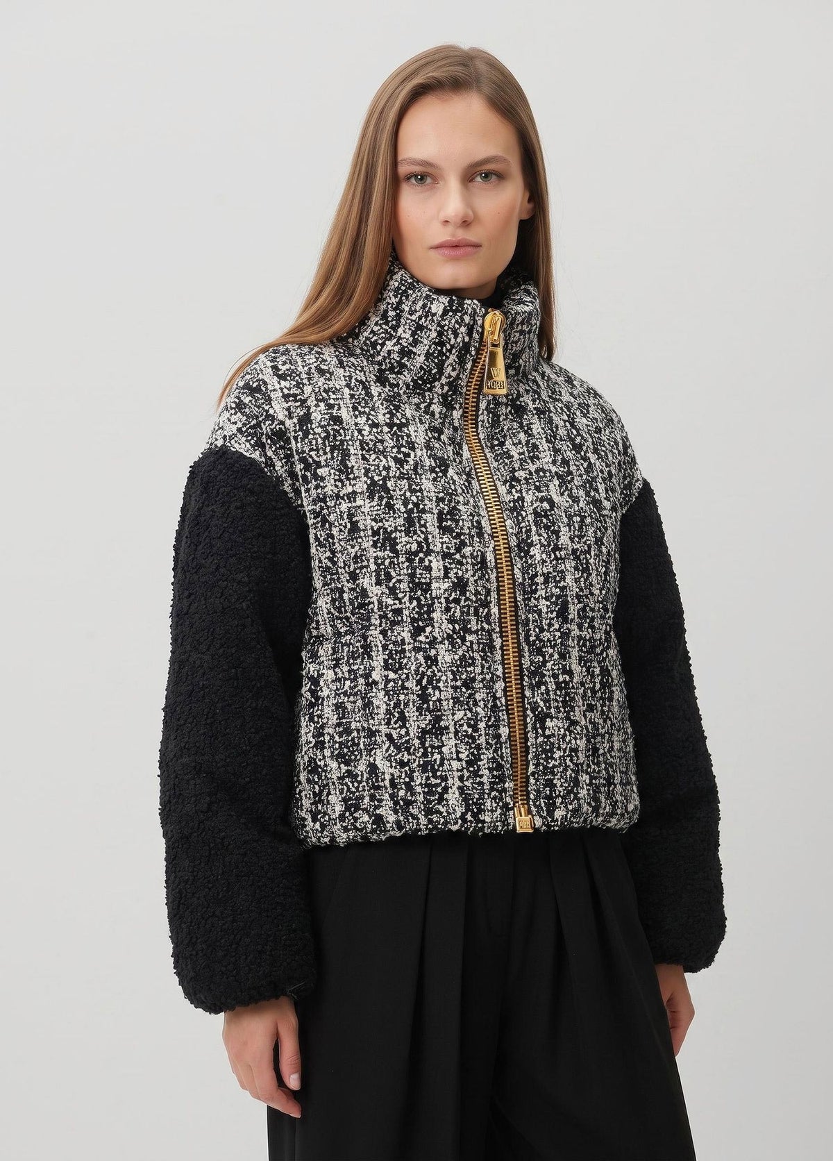 BALMAIN 2 PKTS MIX TWEED CROPPED PUFFE - BEYMEN