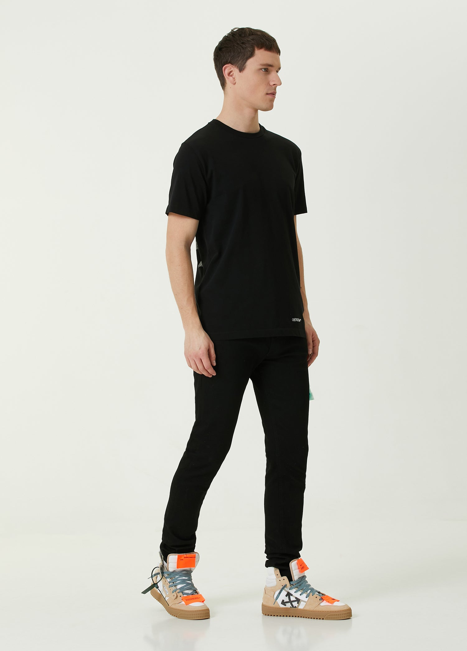 OFF-WHITE SCRIBBLE DIAG SLIM T-SHIRT - BEYMEN