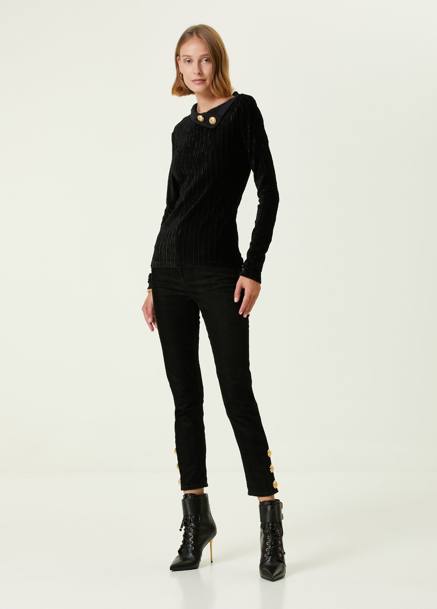 BALMAIN OPEN COLLAR PULLOVER - BEYMEN