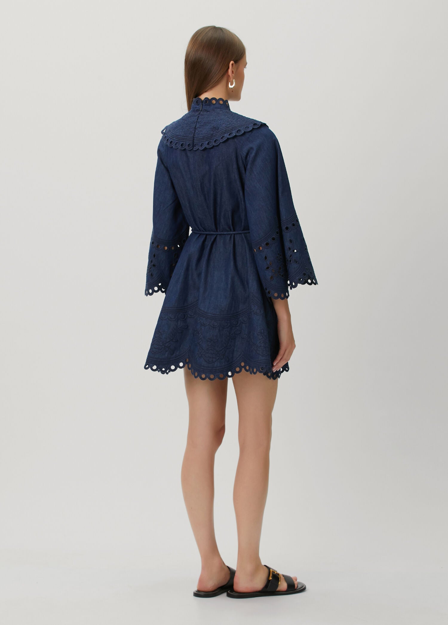 ZIMMERMAN MAHON BRODERIE DENIM MINI - BEYMEN