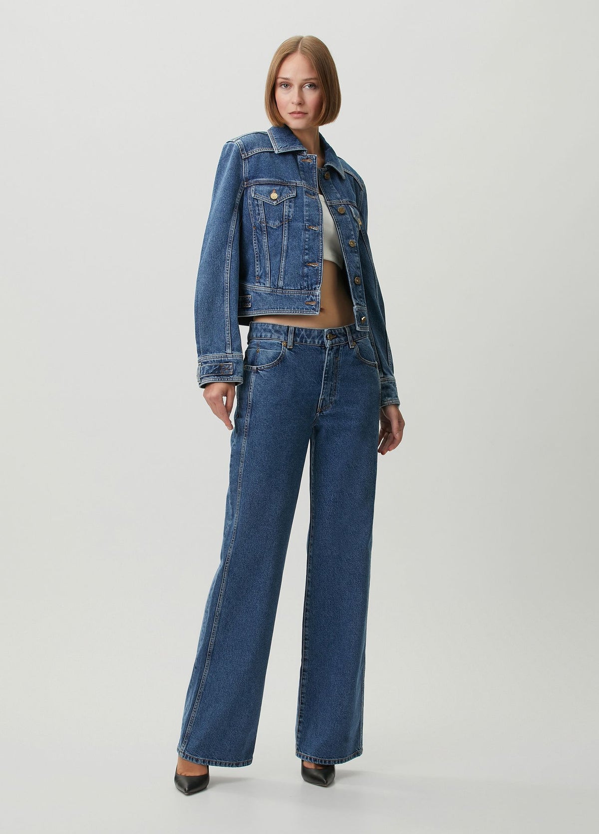 BALMAIN STRAIGHT DARK BLUE DENIM PANTS - BEYMEN