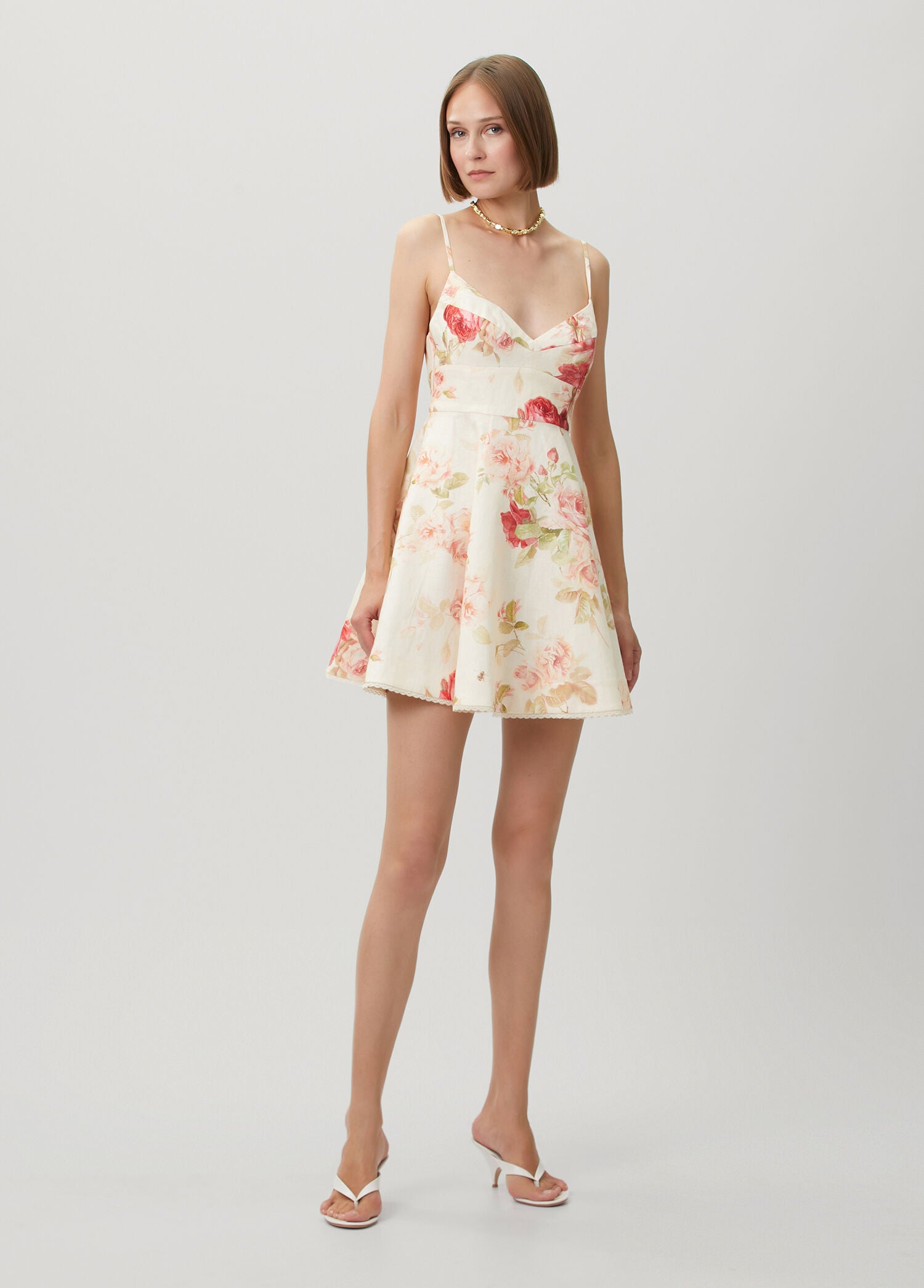 ZIMMERMAN ROSELIGHT PICNIC MINI DRESS - BEYMEN
