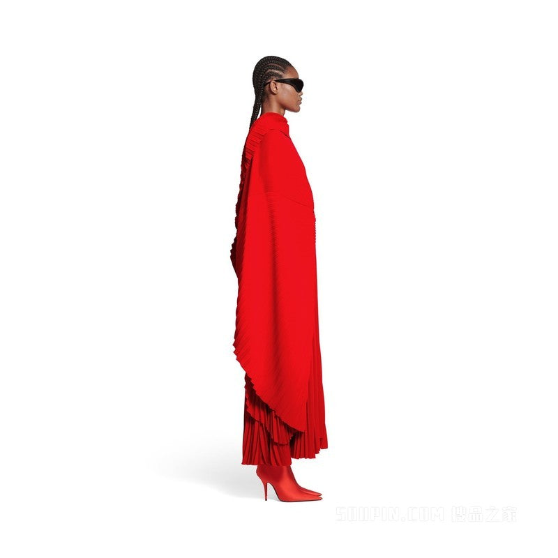 BALENCIAGA PLEATED DRAPE DRESS - BEYMEN
