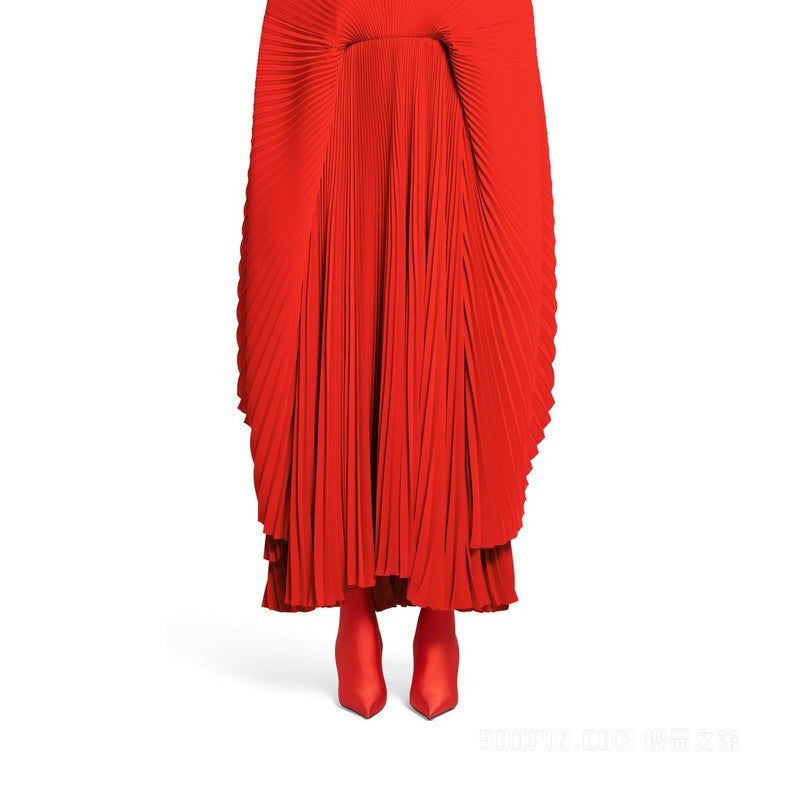 BALENCIAGA PLEATED DRAPE DRESS - BEYMEN