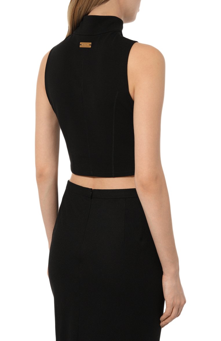 BALMAIN SLEEVELESS MONOGRAM CROP TOP - BEYMEN