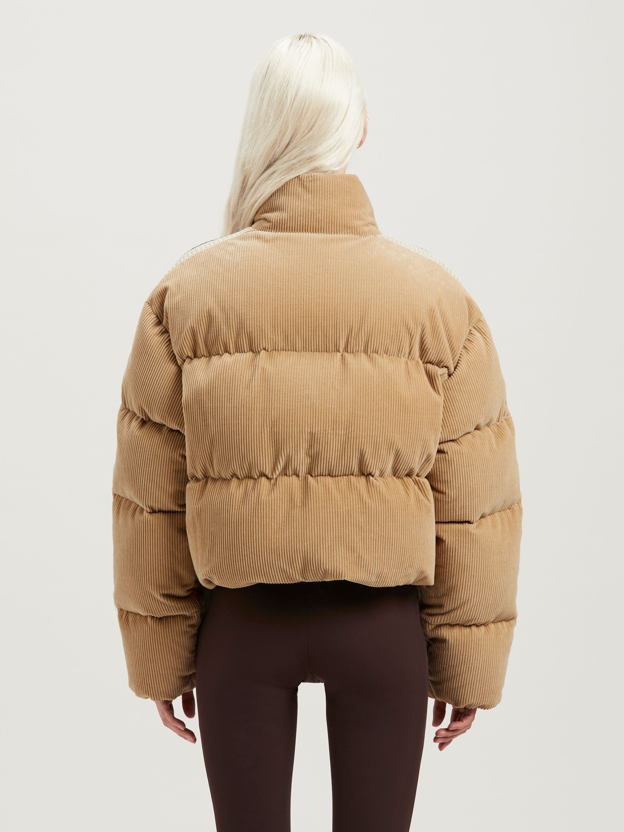 PALM ANGELS CORDUROY CROP DOWN JACKET - BEYMEN
