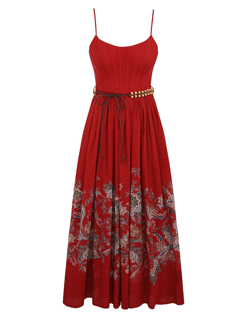 ZIMMERMAN RHIANNON CORSET MIDI DRESS - BEYMEN