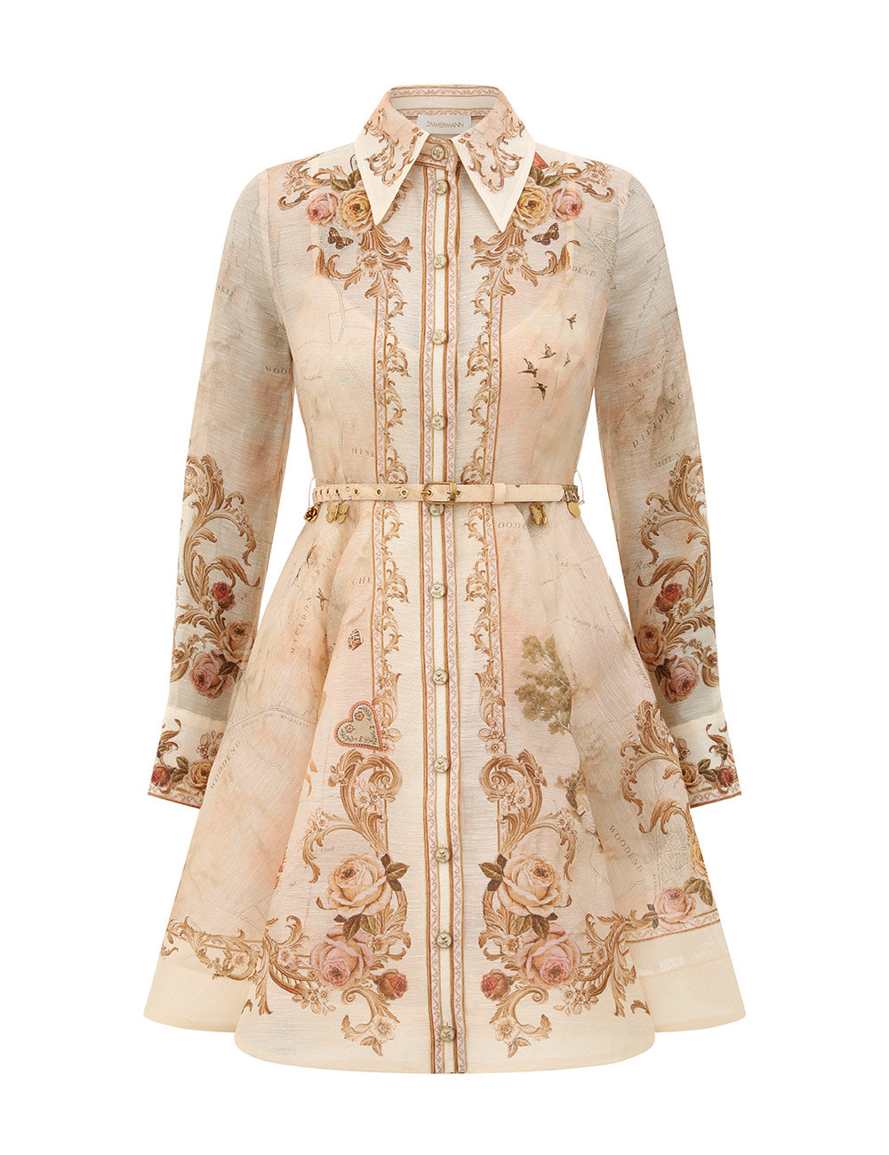 ZIMMERMAN MEMENTO BUTTONED MINI DRESS - BEYMEN