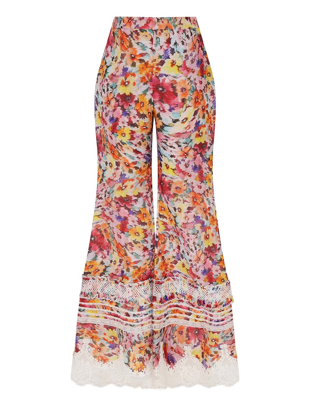 ZIMMERMAN LUNA SHIRRED FLARE PANT - BEYMEN