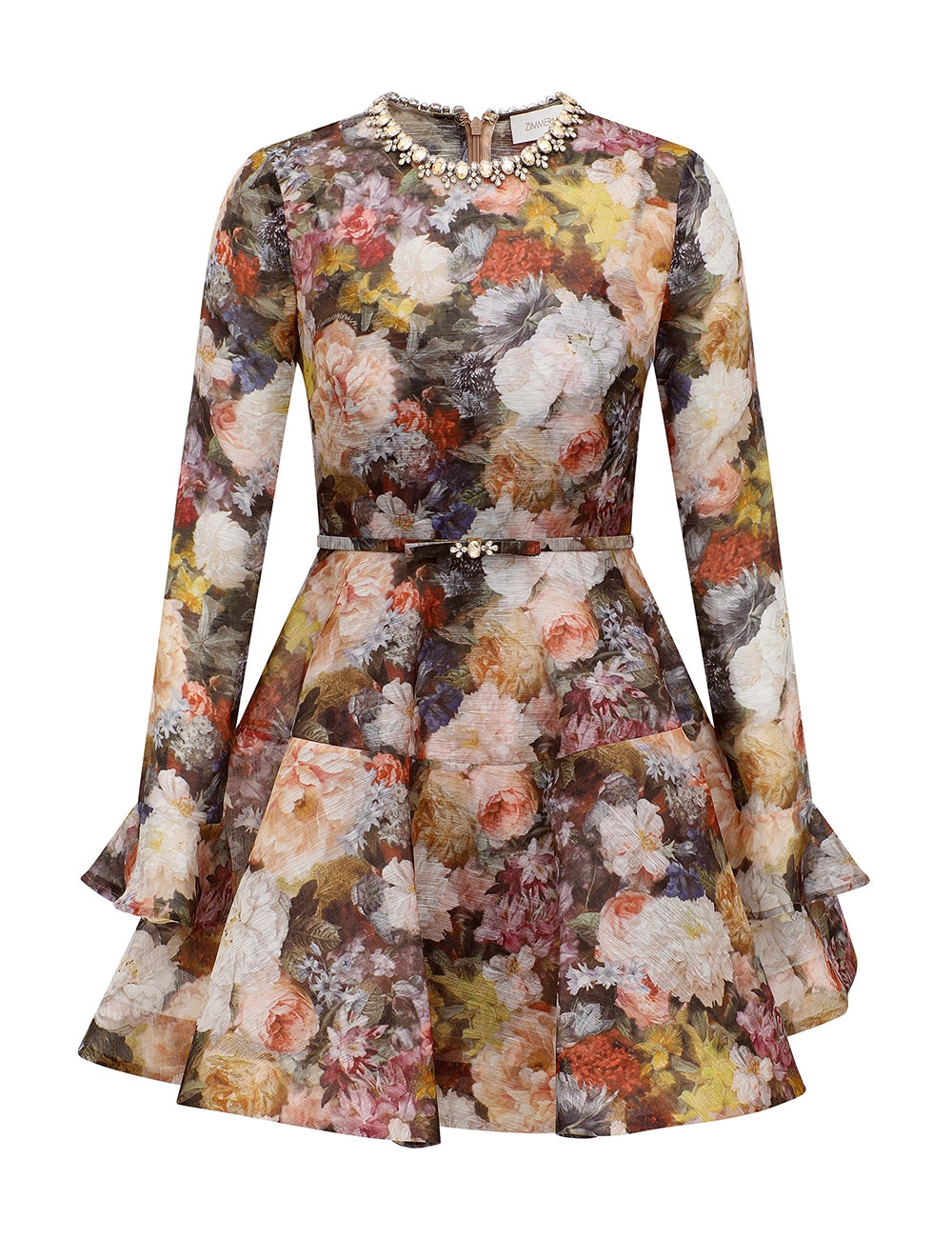 ZIMMERMAN ALCHEMY PEPLUM MINI DRESS - BEYMEN