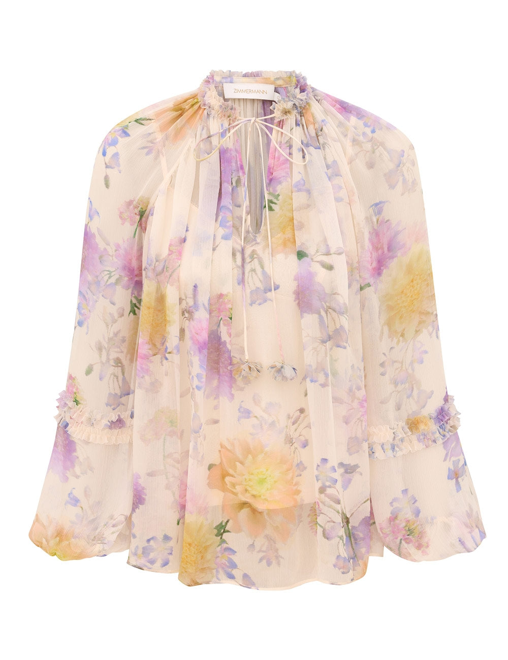 ZIMMERMAN LUNA RUFFLE BILLOW BLOUSE - BEYMEN