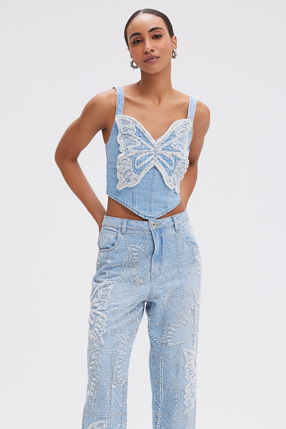 PATBO COELHO DENIM TOP