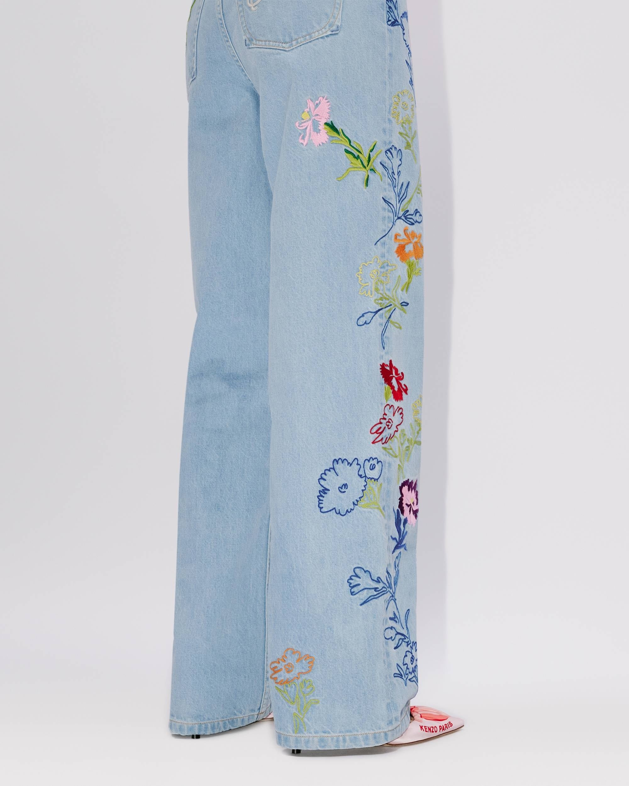 KENZO DRAWN FLOWERS AYAME WIDE JEANS - BEYMEN