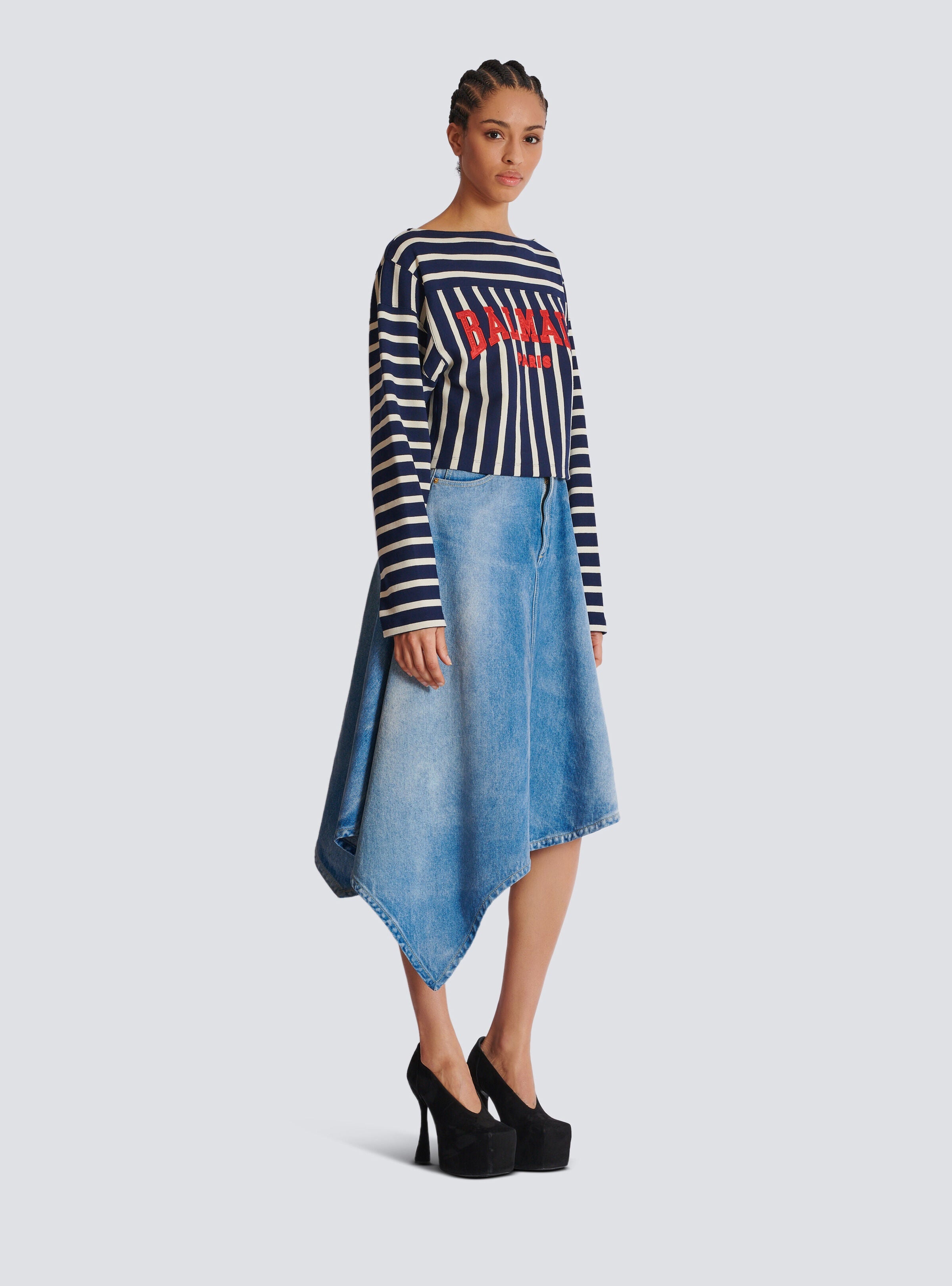 BALMAIN NECK CROP T-SHIRT - BEYMEN