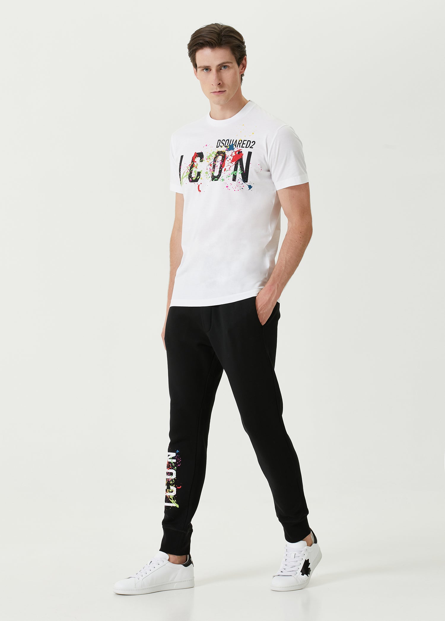 DSQUARED2 JOGGER SWEATPANTS W/LEG LOGO - BEYMEN